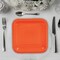 24 Count Orange Square Paper Dessert Plates for Halloween Fall Birthday Party Use 7"